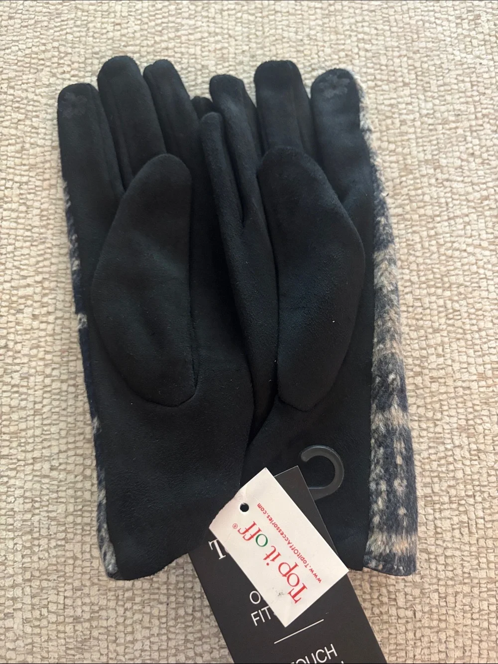 Top it Off Classic Plaid Touchscreen Womens  Gloves - Black & Cream